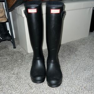 Tall black hunter boots. Size 8